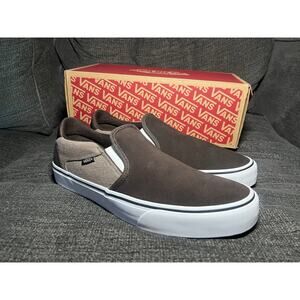 NEW Vans Slip On Shoes Mens Size 11.5 Asher Deluxe Cozy Knit Coffee Sneakers New